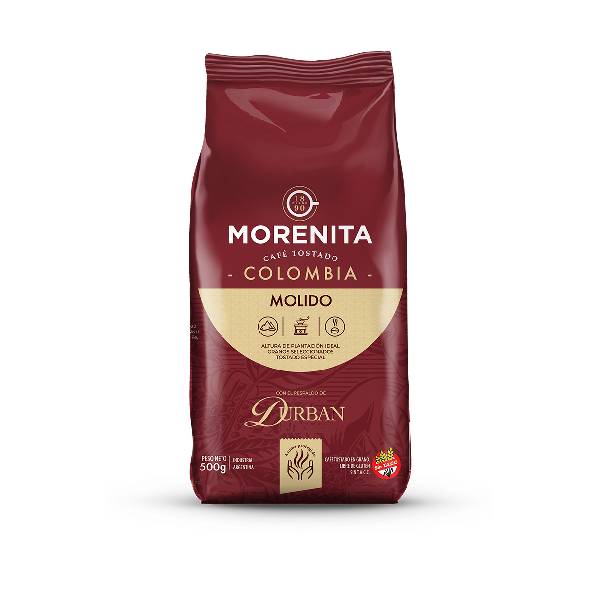 Foto de un paquete de cafe tostado Colombia molido